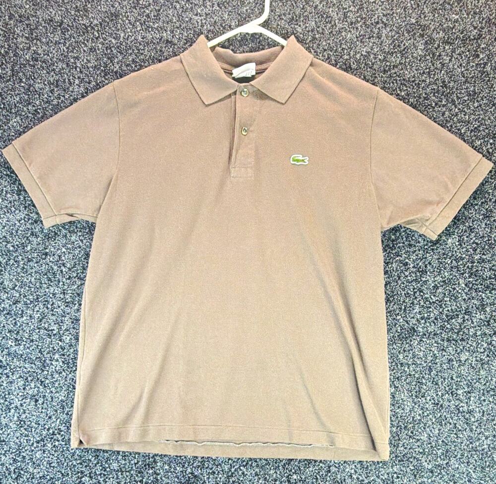 Lacoste Polo Shirt Men's S Gray Short Sleeve Collared Solid Logo Button Cotton